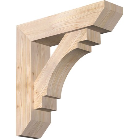 Ekena Millwork Merced Slat Smooth Bracket w/ Offset Brace, Douglas Fir, 7 1/2"W x 30"D x 30"H BKT0806X30X30MRC06SDF